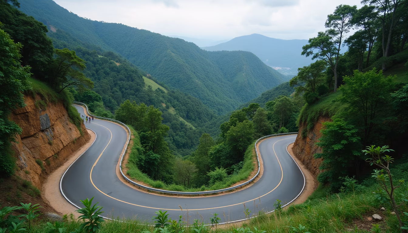 Winding the spot mountain road, the curving Chiang Mai to Pai journey (illustration)