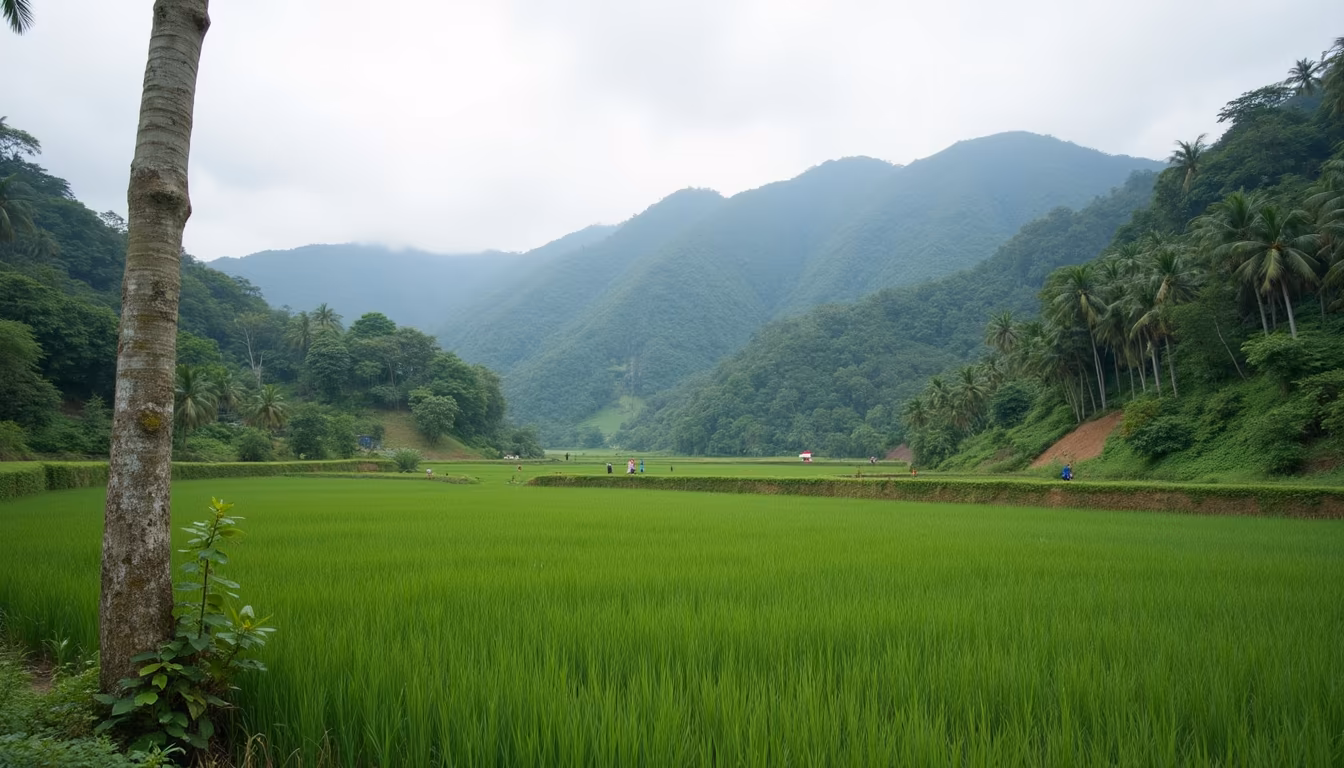 Deep cracked earth fissures at the spot Pai on a local farm, the land split Pai site (illustration)