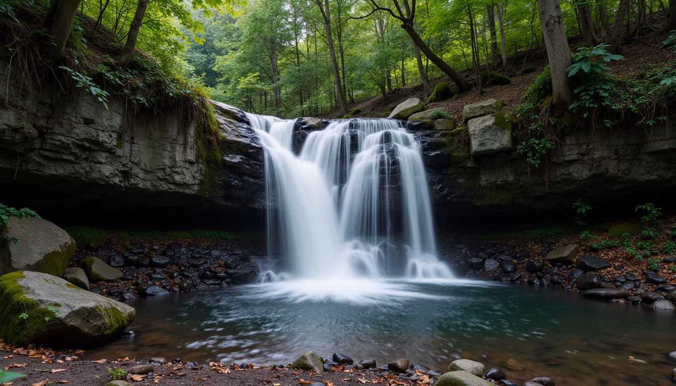 Quiet off-loop forest waterfall down a rough track, a pai hidden gems find (illustration)