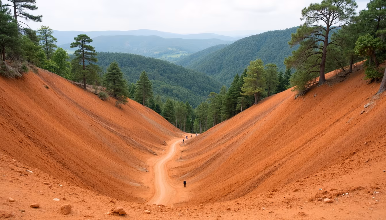 Narrow eroded ridges of the spot at dusk, paired with pai hidden gems nearby (illustration)