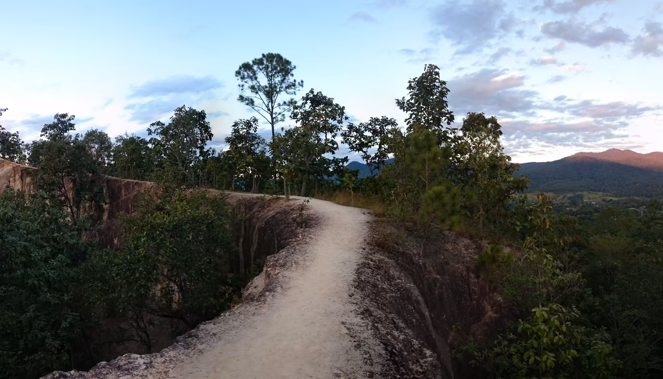 Pai Canyon ridges at sunset, paired with a pai mountain view hotel stay