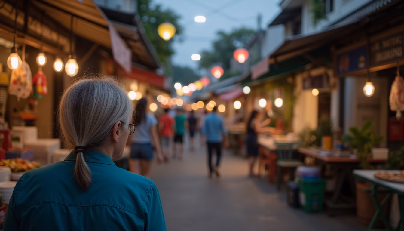 Walking Street night market in Pai at night, the heart of Pai nightlife (illustration)