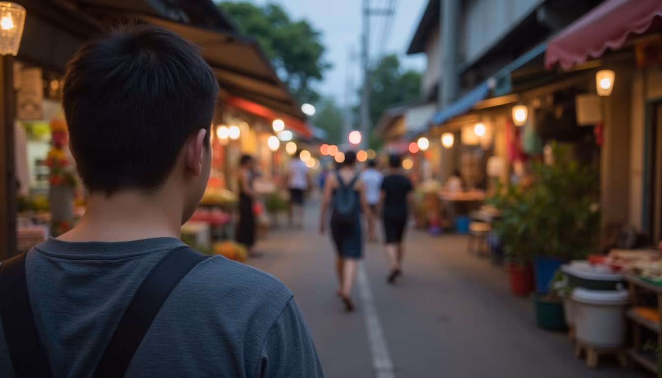 Walking Street night market stalls in Pai, a key stop for pai shopping in the evening (illustration)