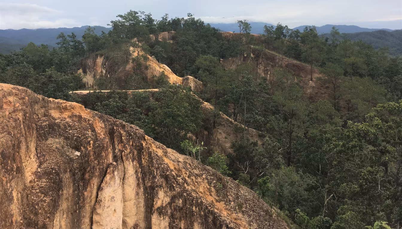 Narrow ridge trails of Pai Canyon, a top thing to do in Pai for solo travellers