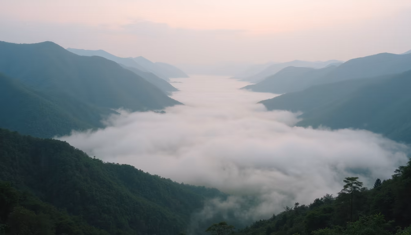 the spot viewpoint above the spot, one of the best Pai viewpoints for the sea of fog (illustration)