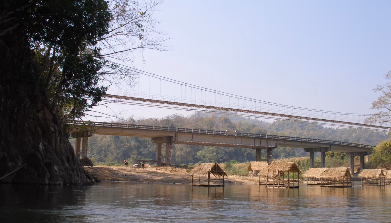 The slow Pai River winding through green countryside, setting for a pai villa river stay