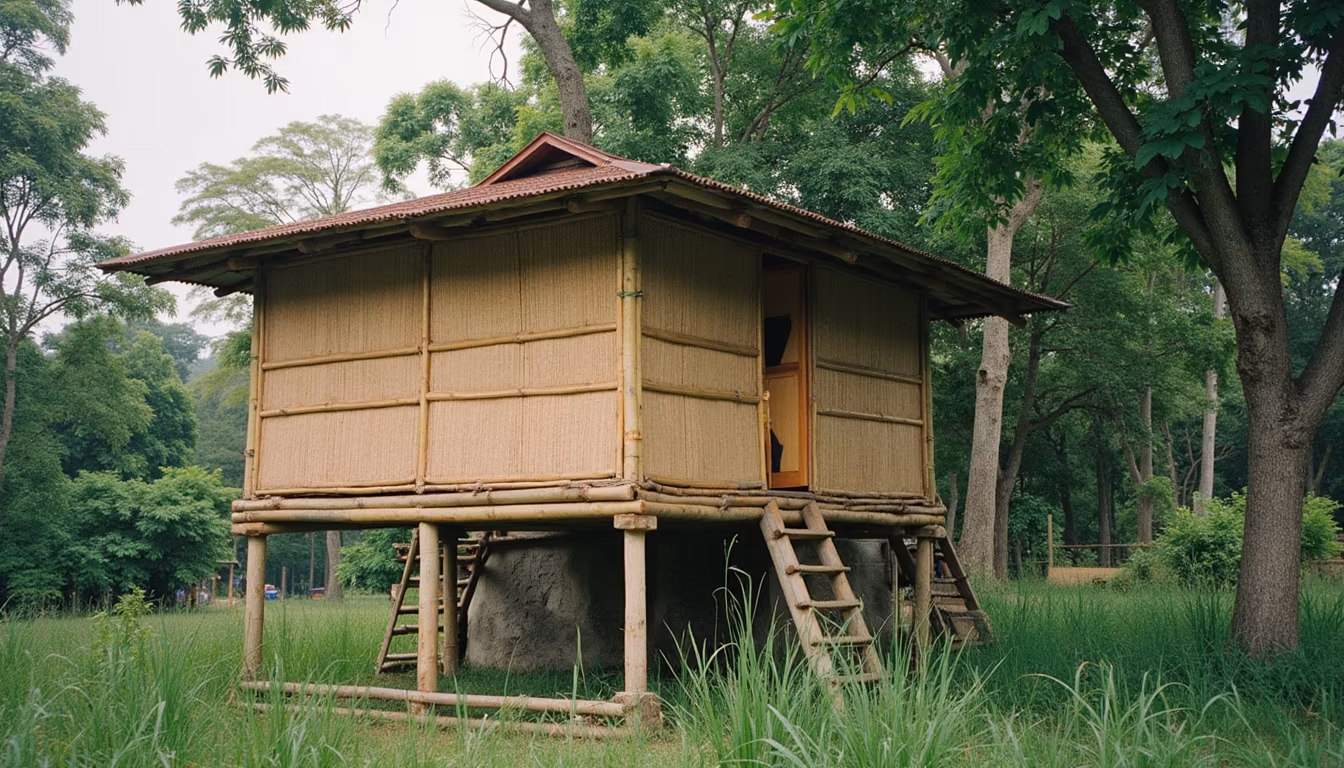 A bamboo stilt hut among trees, a classic of unique stays pai (illustration)